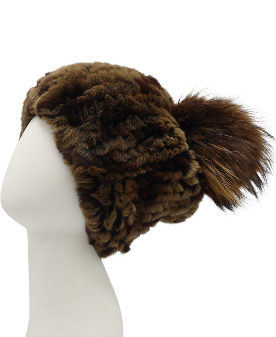 Fur Hat w/ Fox Fur Pom view 