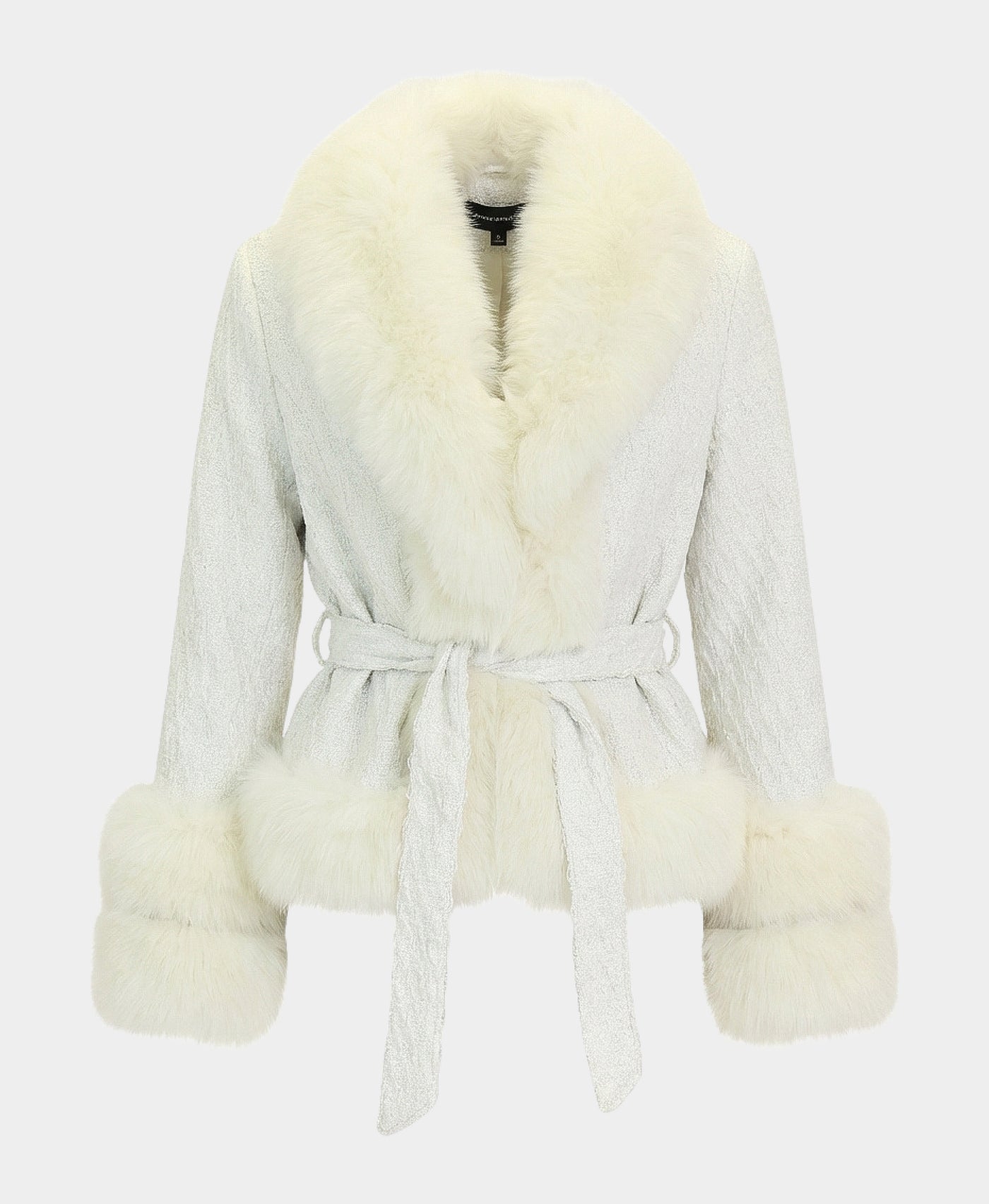 Tweed Jacket w/ Fox Fur Trim view 3