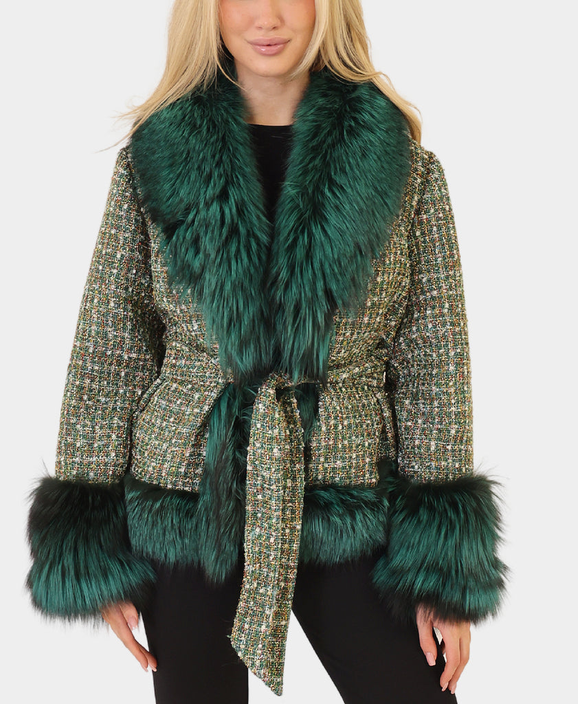 Tweed Jacket w/ Fox Fur Trim – FOX'S - Online