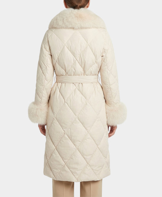 Quilted Coat w/ Fox Fur Trim view 