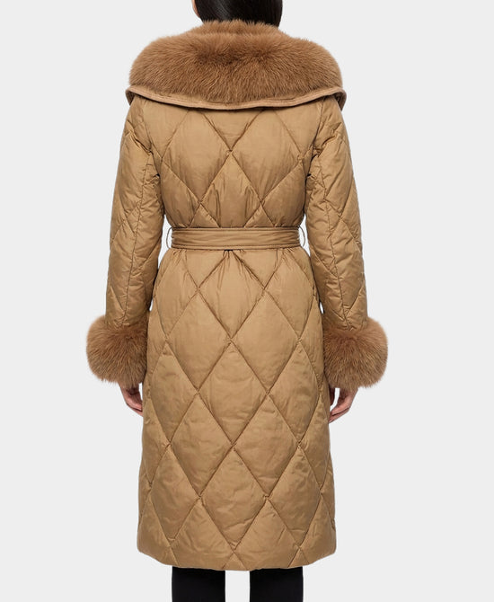 Quilted Coat w/ Fox Fur Trim view 