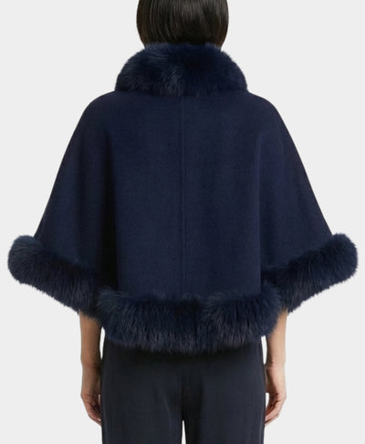 Cashmere Cape w/ Fox Fur Trim image 2