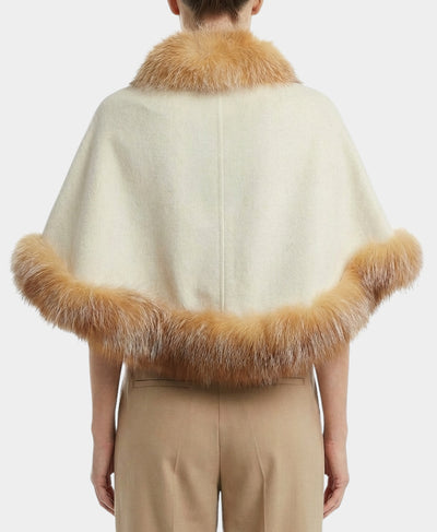 Cashmere Cape w/ Fox Fur Trim image 2