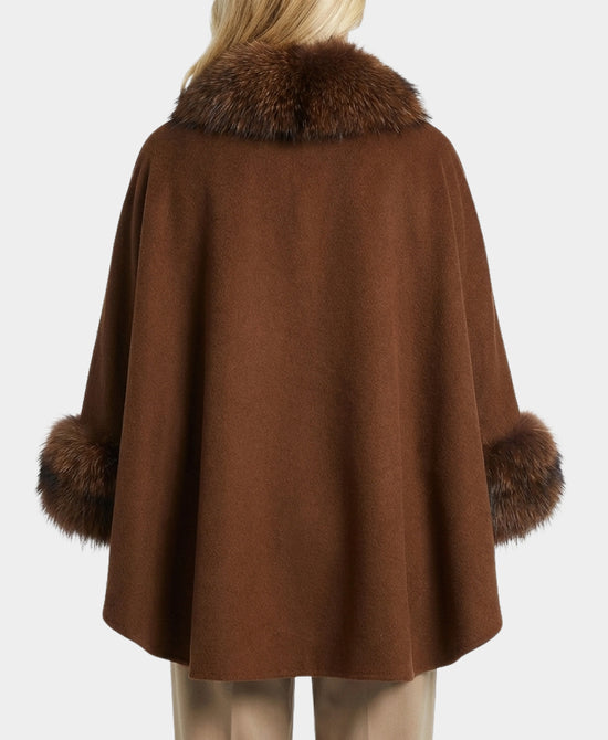 Cashmere Coat w/ Fox Fur Trim view 