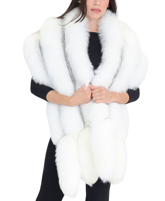 Fox Fur Shawl & Rhinestones view 