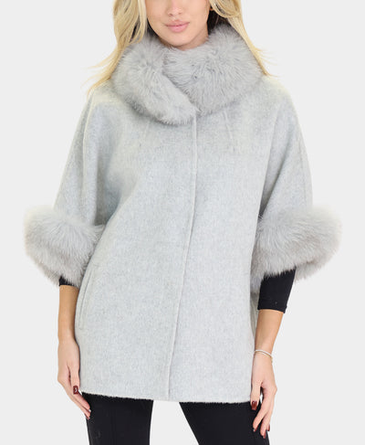 Cashmere Coat w/ Fox Fur Trim image 1
