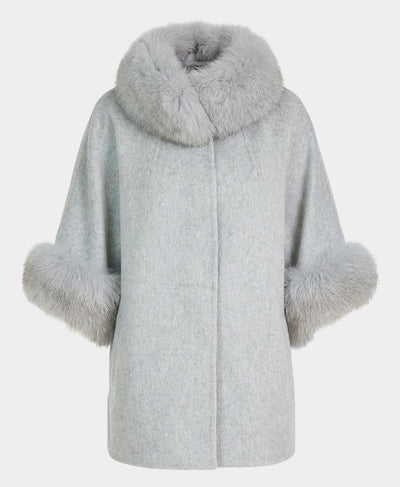 Cashmere Coat w/ Fox Fur Trim image 2