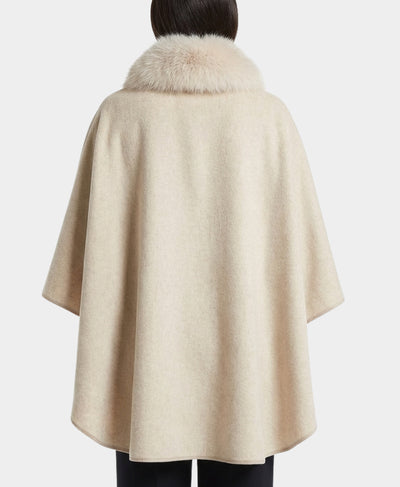 Cashmere Cape w/ Fox Fur Trim image 2