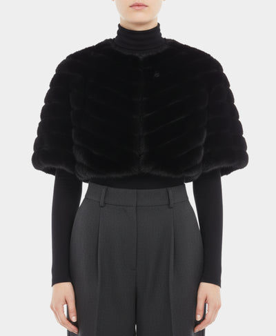 Mink Caplet w fox collar image 1