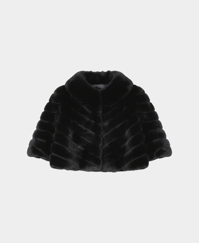 Mink Caplet w fox collar image 3