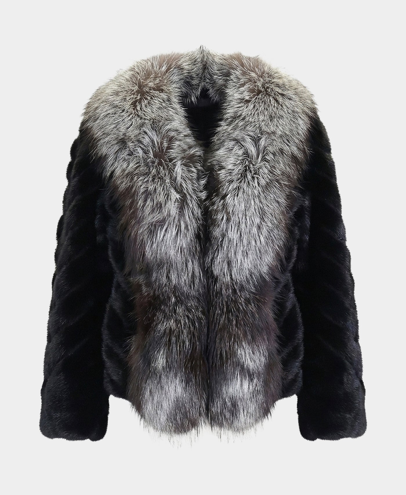 Mink Capelet w/ Fox Fur Trim view 2