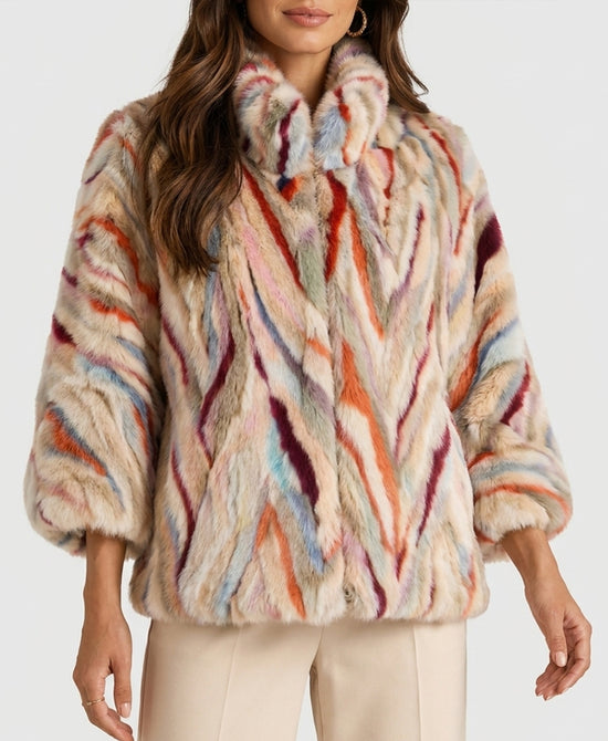 
Multi Pieced Mink Cape in BEIGE MULTI view 1