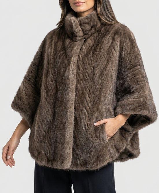 
Mink Cape in SILVER BLUE view 1