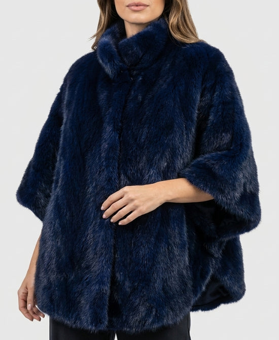 
Mink Cape in BLUE view 1