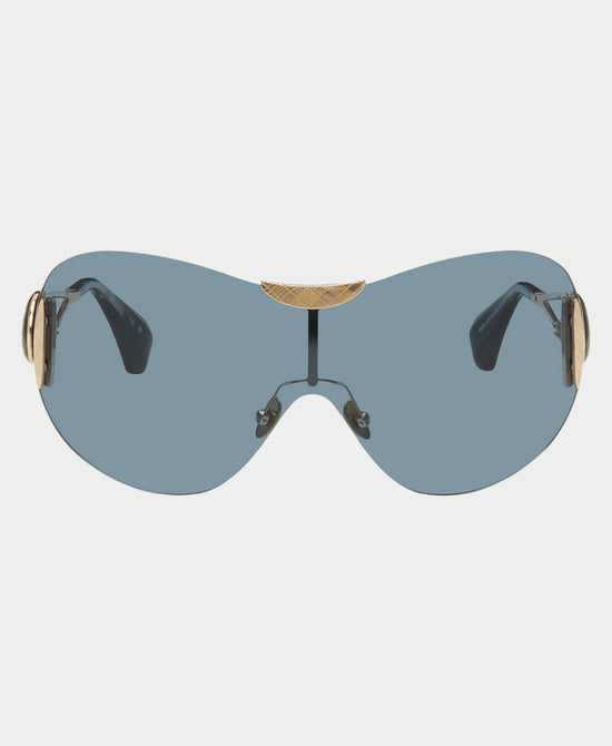 
Rimless Shield Logo Sunglasses in BLUE view 2