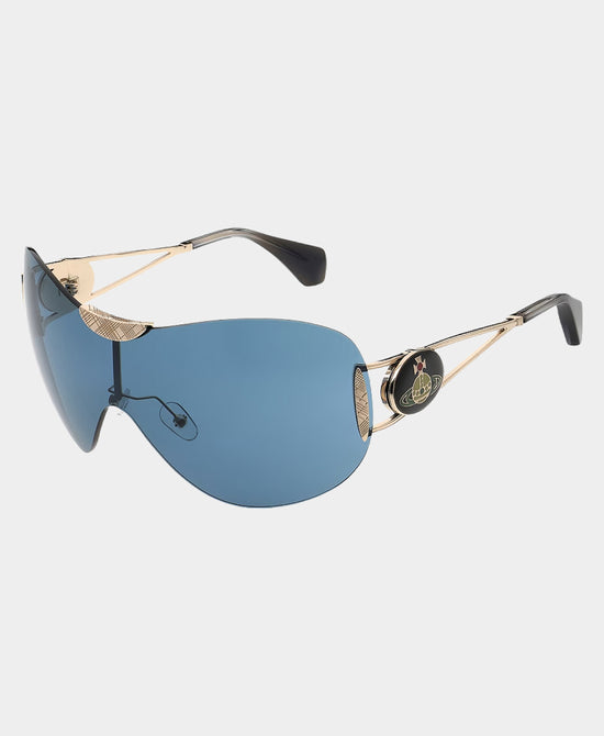 
Rimless Shield Logo Sunglasses in BLUE view 1