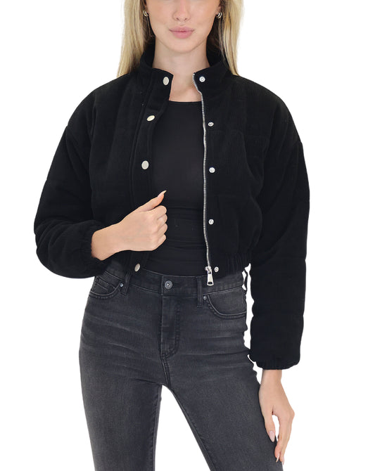 Corduroy Faux Sherpa Bomber Jacket view 