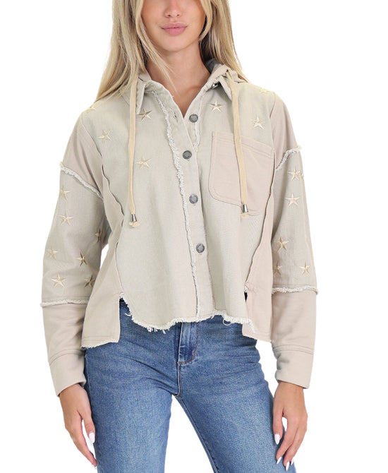 Star Embroidered Shacket w/ Hood view 