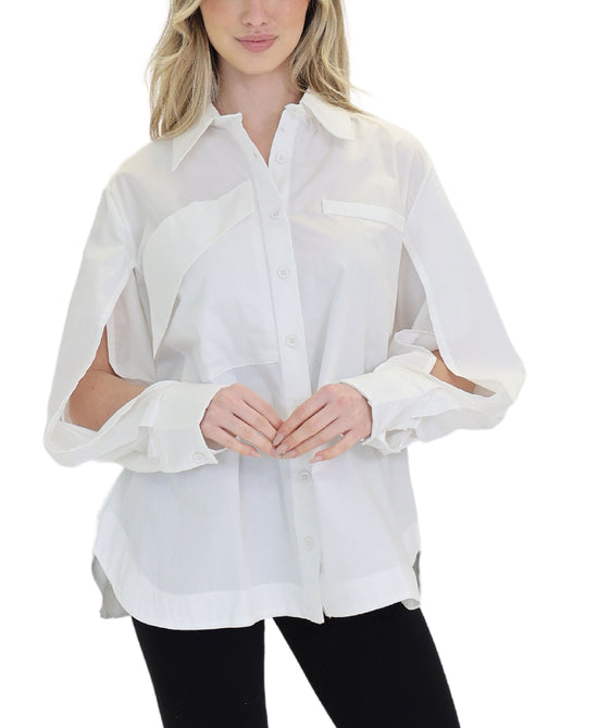 Blouse w/ Cut-Out Sleeves view 