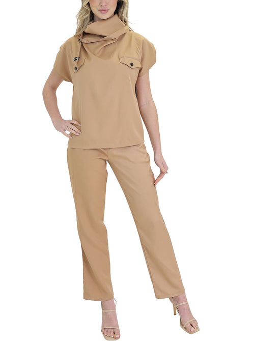 Mock Neck Top & Pant Set - 2 Pc Set view 