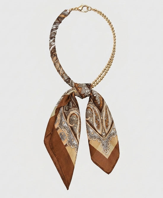 
Scarf Double Beaded Necklace in BROWN/GOLD view 2
