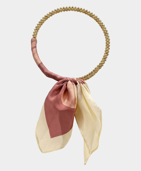 
Scarf Double Beaded Necklace in PINK/GOLD view 2