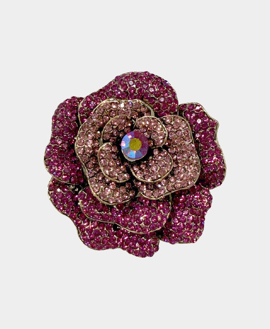 Rose Crystal Brooch view 1
