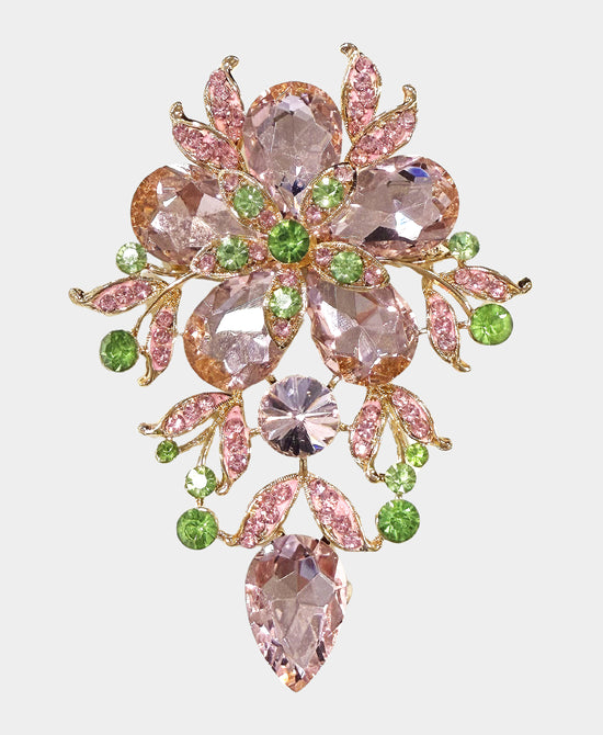 Large Flower Crystal Brooch view 1