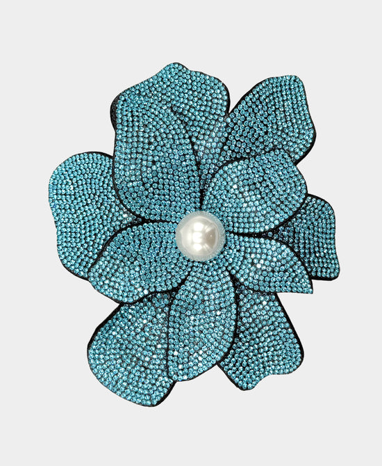 Large Flower Crystal Brooch/Hairclip view 