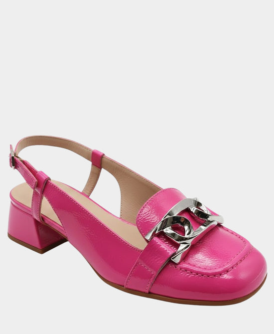 Leather Heeled Slingback Loafer view 