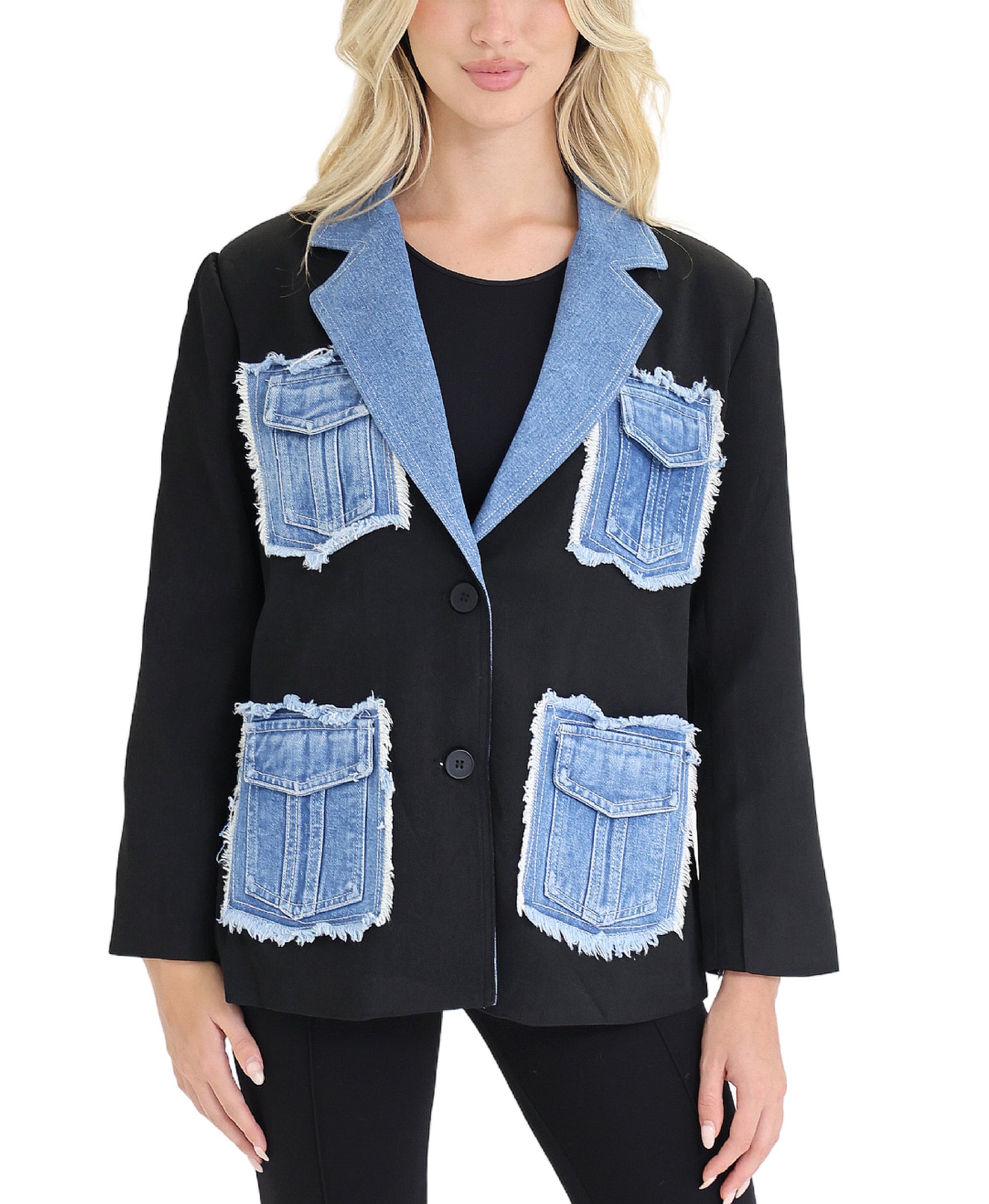 Blazer w/ Denim Trim view 1