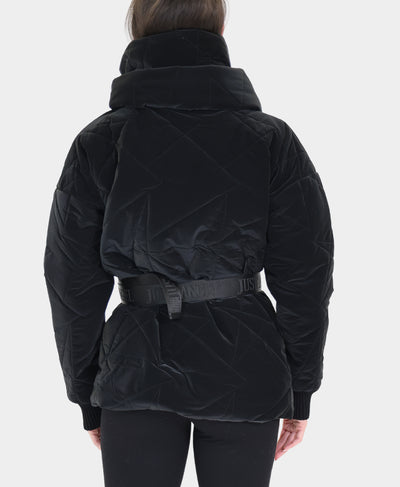 Puffer Jacket w/ Velvet Trim image 2