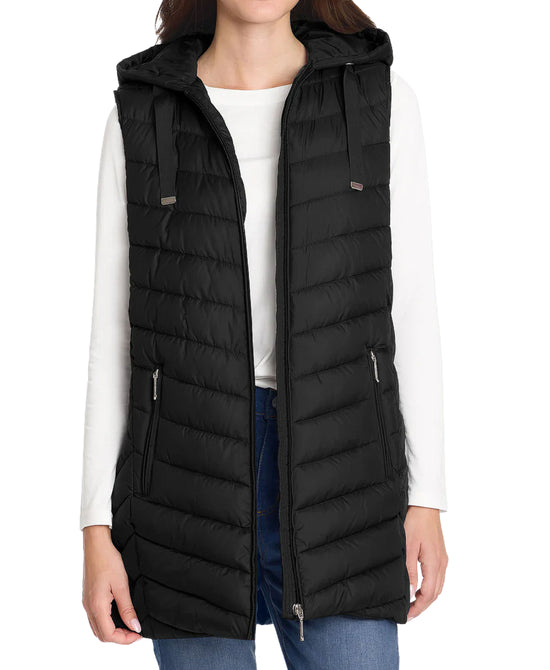 Quilted Chevron Vest w/ Hood view 