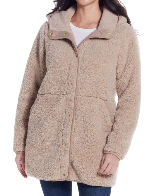 Hooded Sherpa Fleece Coat view 