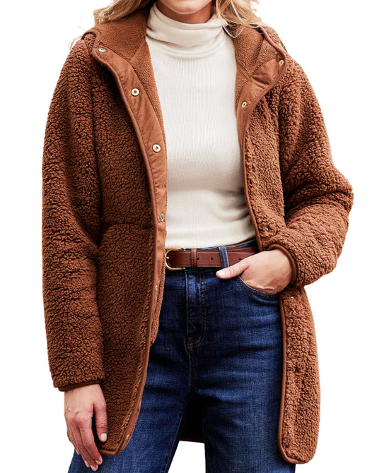 Hooded Sherpa Fleece Coat view 