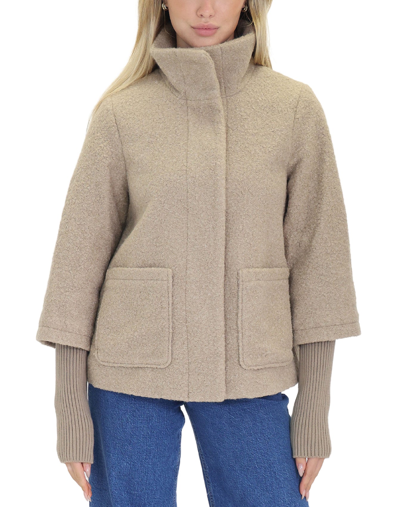 Jacket w/ Knit Sleeves view 1
