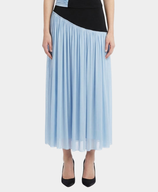 Mesh Skirt w/ Asymmetrical Knit Waist view 1