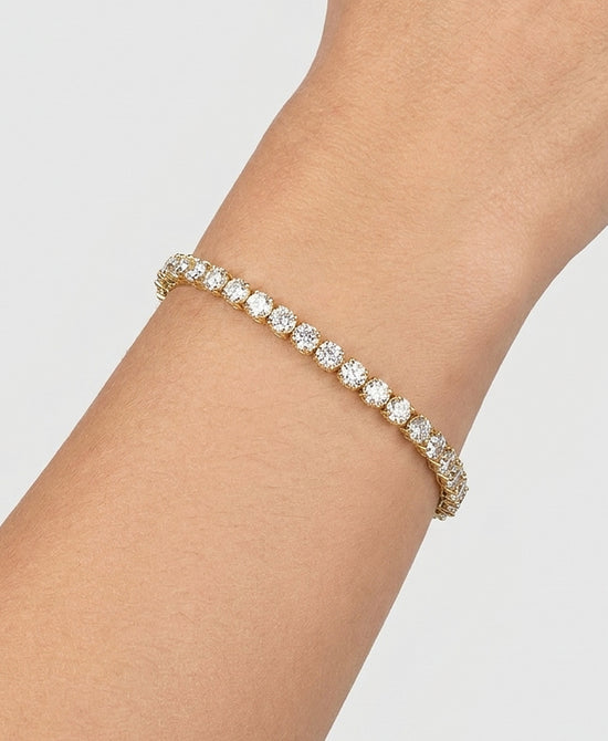 
Cubic Zirconia Bezel Tennis Bracelet in GOLD view 1