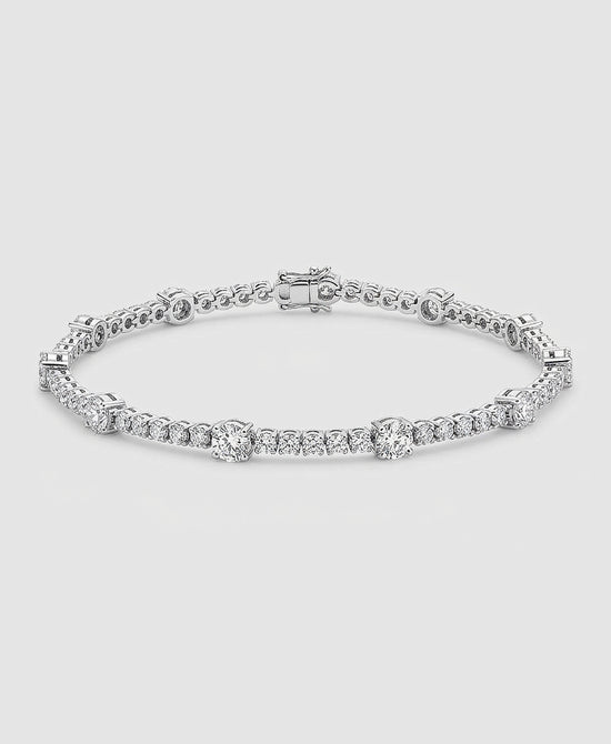 
Cubic Zirconia Bezel Milgrain Tennis Bracelet in SILVER view 2