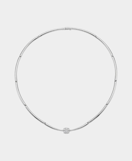 
Cubic Zirconia Collar Necklace in SILVER view 2