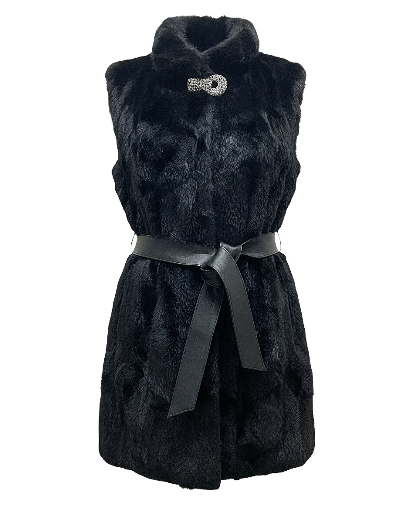 Mink Fur Vest w/ Embellished Detail view 1