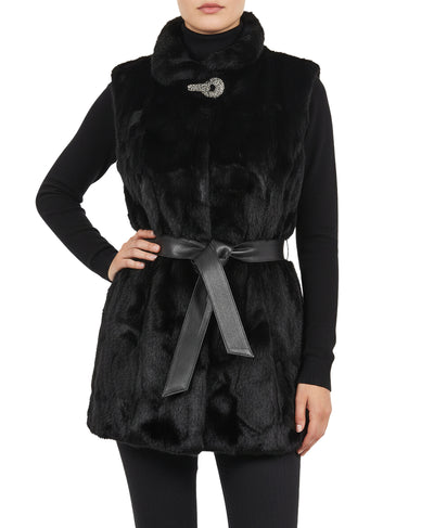 Mink Fur Vest w/ Embellished Detail image 2