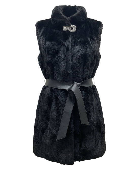 Mink Fur Vest w/ Embellished Detail view 