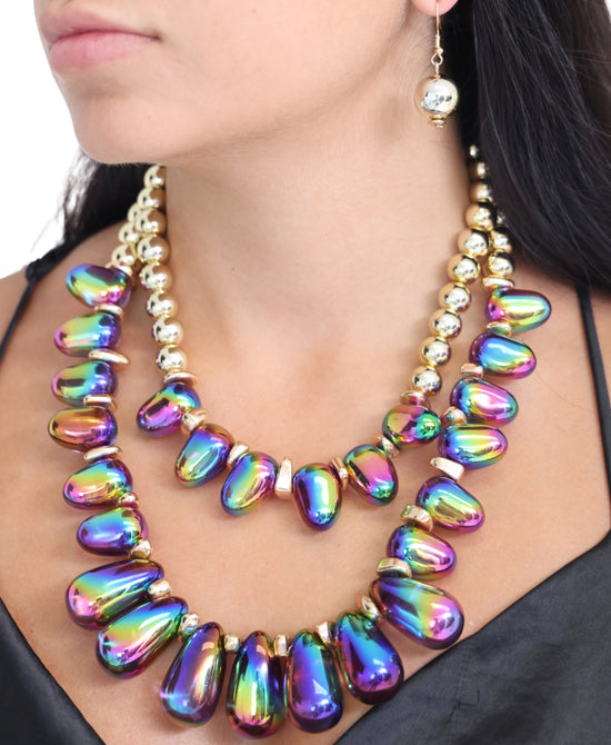 Beaded Necklace & Earrings Set view 