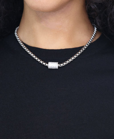 Cubic Zirconia Cylinder Necklace image 1