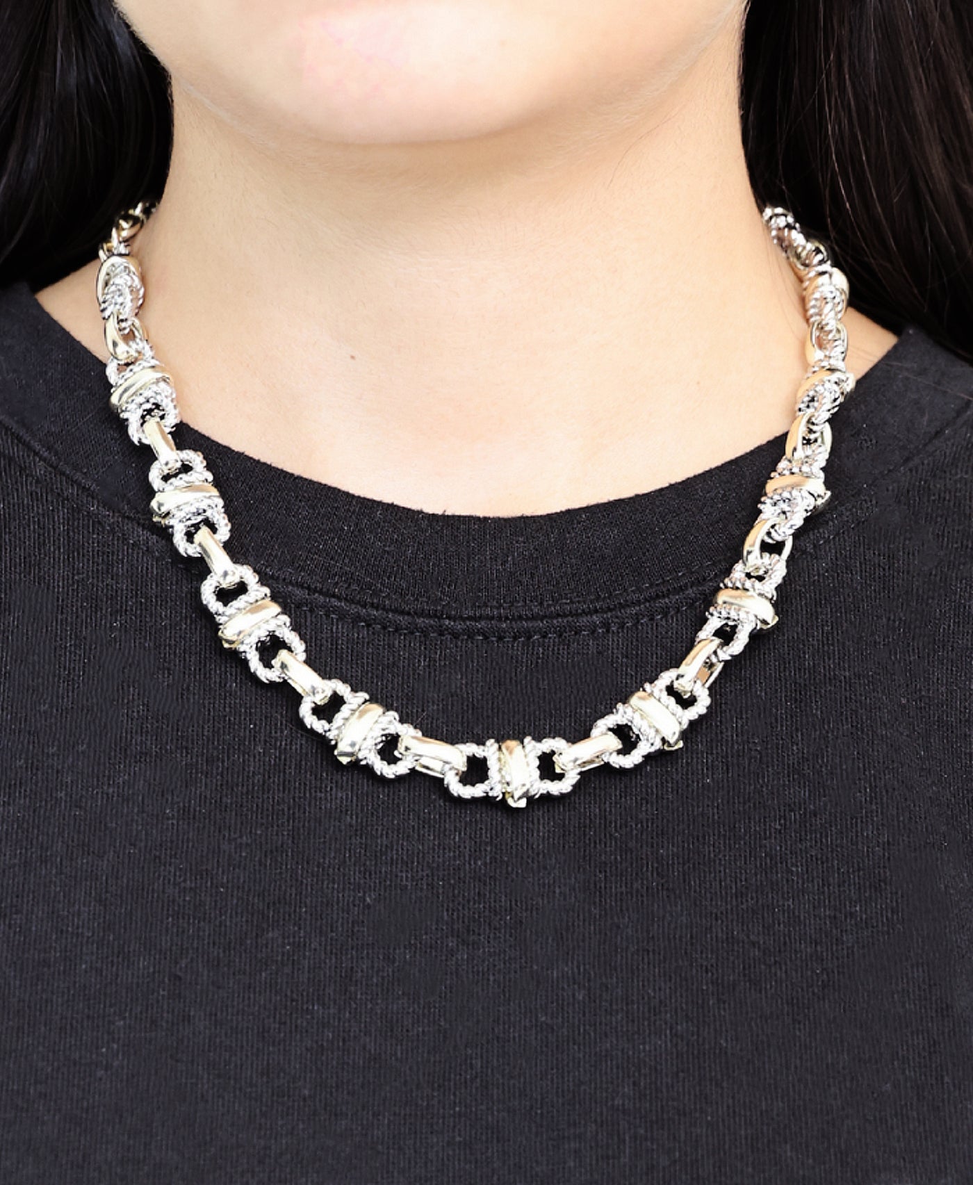 Two Tone Chain Necklace view 1
