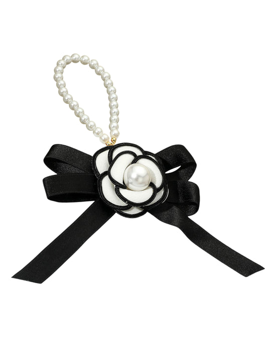 Rose Keychain/Bag Charm w/ Faux Pearls view 