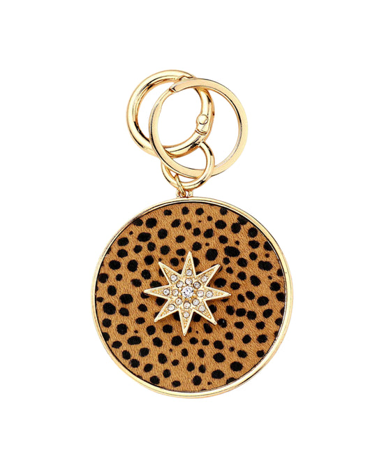 Cheetah Print Keychain/Bag Charm view 
