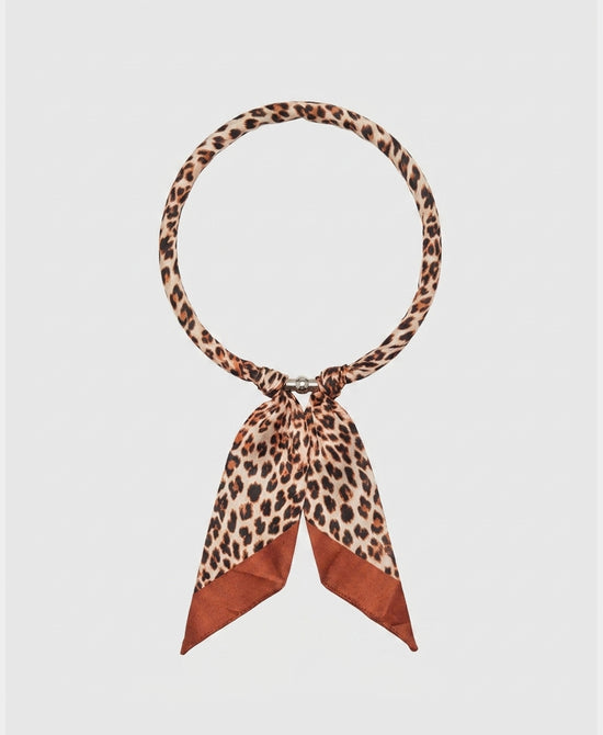 
Printed Scarf Necklace in LEOPARD view 2