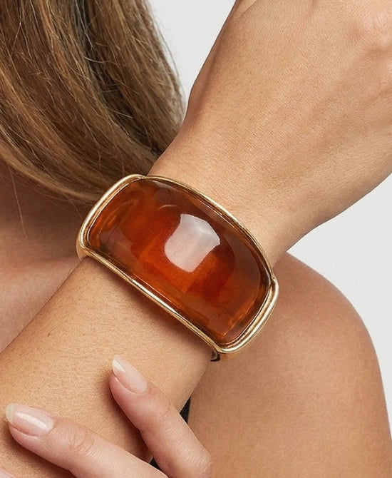 
Resin Cuff Bracelet in brown view 1
